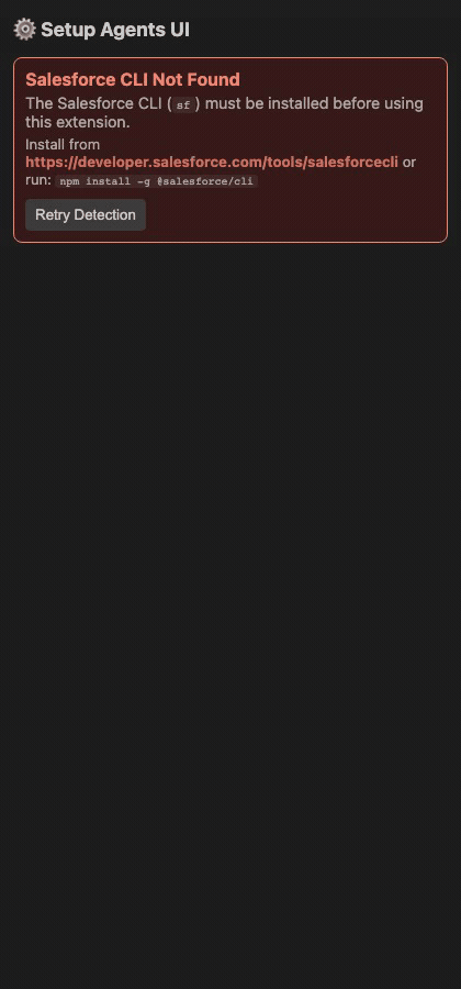 Extension demo: SF CLI missing banner
